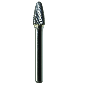 3/8" x 3/4" x 1/4" x 2-1/2", Bench Lathe Burr, Coarse Cut, Bright