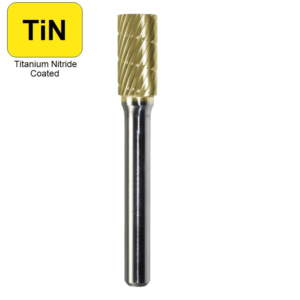 3/8" x 3/4" x 1/4" x 2-1/2", Bench Lathe Burr, Regular Cut, TiN
