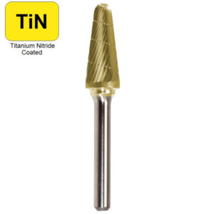 1/2" x 1-1/8" x 1/4" x 2-7/8", Bench Lathe Burr, Regular Cut, TiN