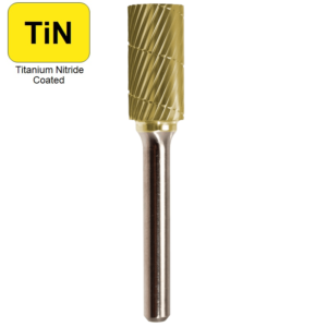 1/2" x 1" x 1/4" x 2-3/4", Bench Lathe Burr, Regular Cut, TiN