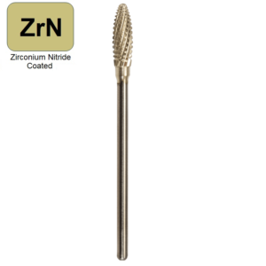 5/32" x 1/2" x .0925" x 2", Flexible Parial Burr, ZrN