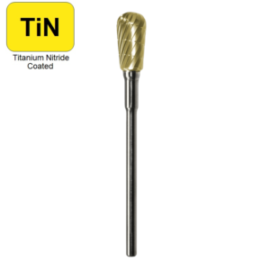 1/4" x 1/2" x .0925" x 2", Hand Piece Burr, Regular Cut, TiN
