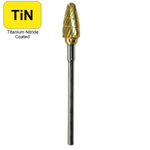 1/4" x 1/2" x .0925" x 2", Hand Piece Burr, Regular Cut, TiN