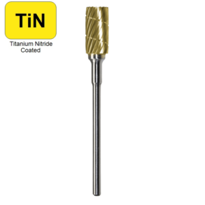 1/4" x 1/2" x .0925" x 2", Hand Piece Burr, Regular Cut, TiN