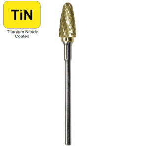 1/4" x 1/2" x .0925" x 2", Hand Piece Burr, Course Cut, TiN