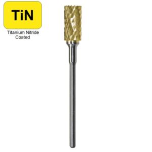 1/4" x 1/2" x .0925" x 2", Hand Piece Burr, Course Cut, TiN