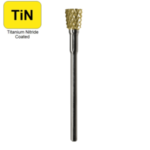 1/4" x 1/4" x .0925" x 1-3/4", Hand Piece Burr, Course Cut, TiN