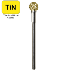 1/4" x 1/4" x .0925" x 1-3/4", Hand Piece Burr, Fine Cut, TiN