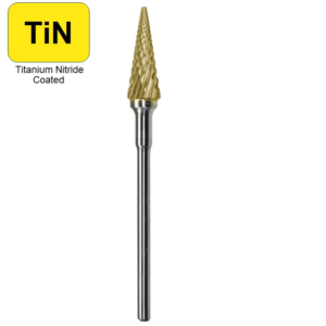 1/4" x 5/8" x .0925" x 2", Hand Piece Burr,  Fine Cut, TiN