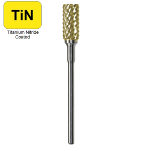 1/4" x 1/2" x .0925" x 2", Hand Piece Burr,  Fine Cut, TiN