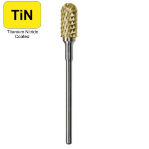 1/4" x 1/2" x .0925" x 2", Hand Piece Burr,  Fine Cut, TiN