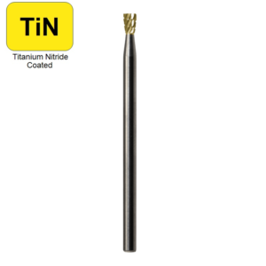 .0925" x 1/8" x .0925" x 1-1/2", 10&deg;, Solid Hand Piece Burr, Regular Cut, TiN