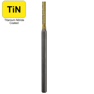 1/16" x 3/8" x .0925" x 1-1/2", Solid Hand Piece Burr, Regular Cut, TiN
