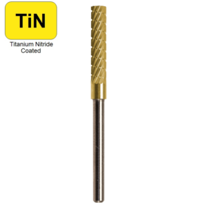 1/8" x 9/16" x .0925" x 1-1/2", Solid Hand Piece Burr, Regular Cut, TiN
