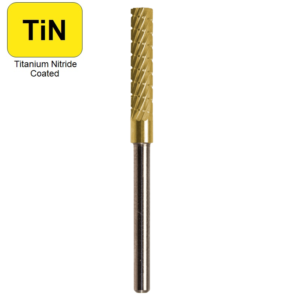 3mm x 14mm x 2.35mm x 38mm, Solid Hand Piece Burr, Regular Cut, TiN